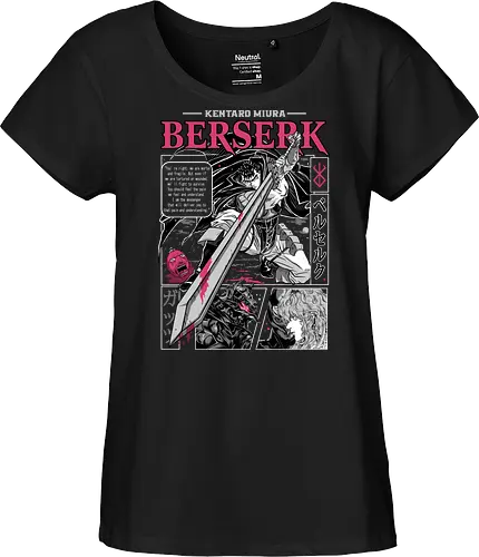Eternal Struggle - berserk, guts, manga panel, dark anime, struggle theme, sword warrior, seinen manga, anime art - Fairtrade Girl Shirt