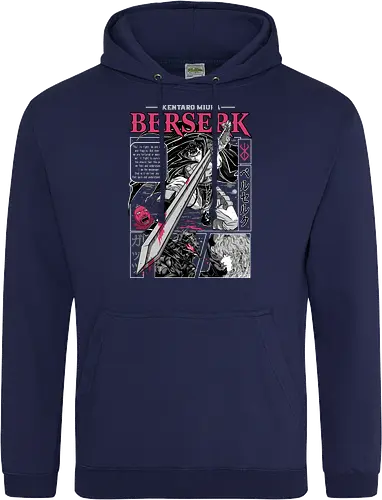 Eternal Struggle - berserk, guts, manga panel, dark anime, struggle theme, sword warrior, seinen manga, anime art - Standard Hoodie
