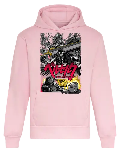 Berserk Abyssal War - berserk, dark creatures, anime battle, horror fantasy, manga art, chaos scene, seinen anime, epic fight - Heavyweight Hoodie