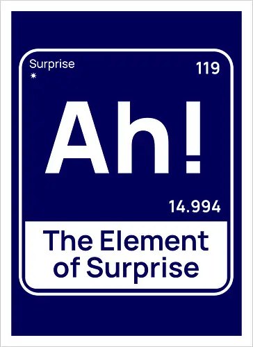 Lustiges Chemie-Design – Element der Überraschung „Ah“ Geek Humor