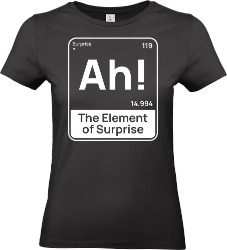 Lustiges Chemie-Design – Element der Überraschung „Ah“ Geek Humor - lustige chemie, element der überraschung, geek humor, nerd witz, wissenschaft humor, chemie liebhaber, periodensystem, kluger humor, labor leben, lehrer humor, stem humor, geek geschenkidee, wissenschaft witz, nerd kultur, chemie design - Standard T-Shirt (Frauen)
