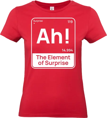 Lustiges Chemie-Design – Element der Überraschung „Ah“ Geek Humor - lustige chemie, element der überraschung, geek humor, nerd witz, wissenschaft humor, chemie liebhaber, periodensystem, kluger humor, labor leben, lehrer humor, stem humor, geek geschenkidee, wissenschaft witz, nerd kultur, chemie design - Standard T-Shirt (Frauen)