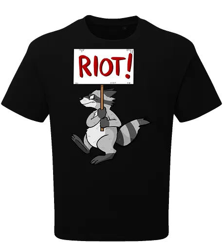 Riot Raccoon Neu - Raccoon, Waschbär, Demo - Oversize T-Shirt