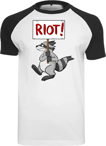 Riot Raccoon Neu - Raccoon, Waschbär, Demo - Raglan T-Shirt