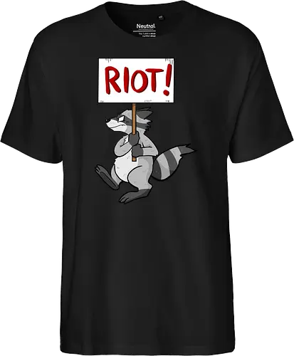 Riot Raccoon Neu - Raccoon, Waschbär, Demo - Fairtrade T-Shirt