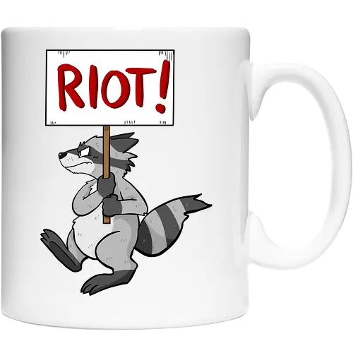 Riot Raccoon Neu - Raccoon, Waschbär, Demo - Keramiktasse