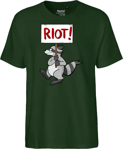 Riot Raccoon Neu - Raccoon, Waschbär, Demo - Fairtrade T-Shirt