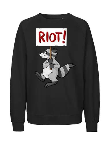 Riot Raccoon Neu - Raccoon, Waschbär, Demo - Fairtrade Sweatshirt