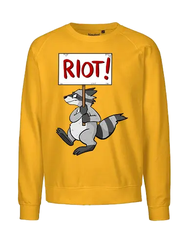 Riot Raccoon Neu - Raccoon, Waschbär, Demo - Fairtrade Sweatshirt