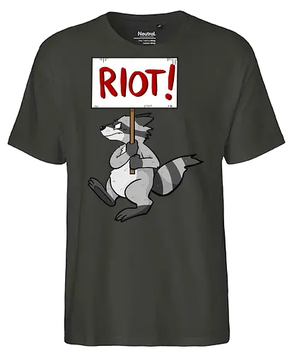 Riot Raccoon Neu - Raccoon, Waschbär, Demo - Fairtrade T-Shirt