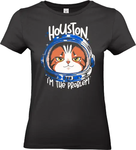 Houston Mood Problem - cat, space, astronaut, scifi, geek, nerd, humor, funny, meme, galaxy, universe, tech, future, cosmic, cartoon, pop, design, cool, attitude, trendy - Standard T-Shirt (Frauen)