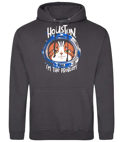 Houston Mood Problem - cat, space, astronaut, scifi, geek, nerd, humor, funny, meme, galaxy, universe, tech, future, cosmic, cartoon, pop, design, cool, attitude, trendy - Standard Hoodie