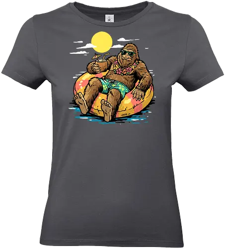 Cryptid Summer - bigfoot summer, beach, big foot, bigfoot, conspiracy, conspiracy theory, cryptid, cryptozoology, funny bigfoot, ocean, sasquatch, sea, squatch, summer, vacation - Standard T-Shirt (Frauen)