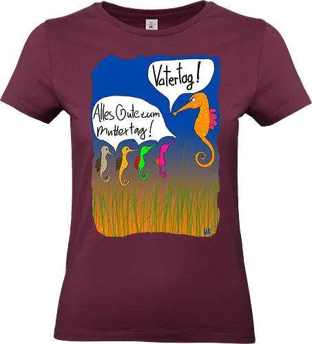 Vatertag - Muttertag, Vatertag, Biologie, Seepferdchen, Meer - Standard T-Shirt (Frauen)