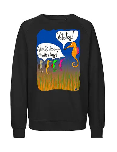 Vatertag - Muttertag, Vatertag, Biologie, Seepferdchen, Meer - Fairtrade Sweatshirt