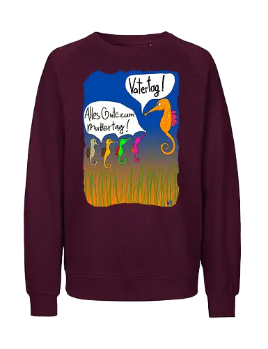 Vatertag - Muttertag, Vatertag, Biologie, Seepferdchen, Meer - Fairtrade Sweatshirt