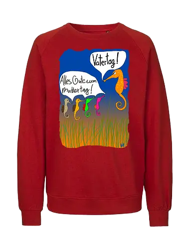 Vatertag - Muttertag, Vatertag, Biologie, Seepferdchen, Meer - Fairtrade Sweatshirt