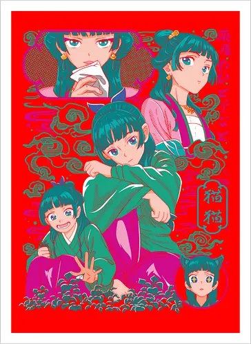 Maomao – Palace Apothecary - apothecary diaries, maomao, anime girl, herbal medicine, palace life, mystery anime, historical anime, anime aesthetic - Kunstdruck