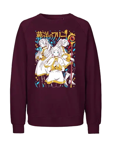 Timeless Elf - frieren, elf mage, fantasy anime, magic user, adventure anime, calm character, anime aesthetic, peaceful vibe - Fairtrade Sweatshirt