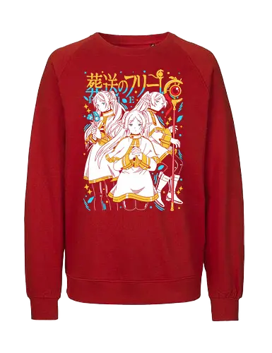 Timeless Elf - frieren, elf mage, fantasy anime, magic user, adventure anime, calm character, anime aesthetic, peaceful vibe - Fairtrade Sweatshirt