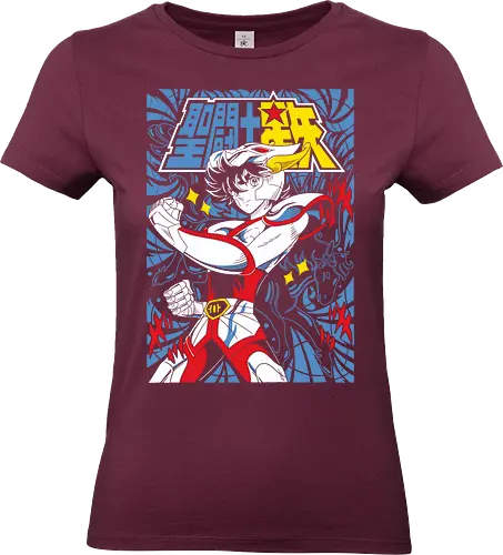 Pegasus Warrior – Rising Star - saint seiya, pegasus, anime knight, bronze saint, zodiac anime, anime battle, warrior armor, cosmos power - Standard T-Shirt (Frauen)