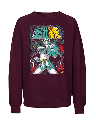 Dragon Warrior – Rising Power - saint seiya, dragon knight, anime warrior, bronze saint, martial arts, anime battle, dragon power, cosmos energy - Fairtrade Sweatshirt
