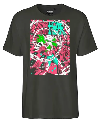 Andromeda Warrior – Gentle Strength - saint seiya, andromeda, chain warrior, anime knight, bronze saint, defensive fighter, anime battle, cosmos power - Fairtrade T-Shirt