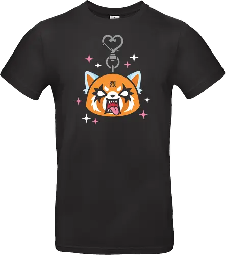 Aggretsuko: Metal Heart Keychain - Aggretsuko, Retsuko, metalhead cat, Sanrio anime, kawaii metal, red panda, office rage, heavy metal anime, cute but aggressive, anime keychain art - Standard T-Shirt