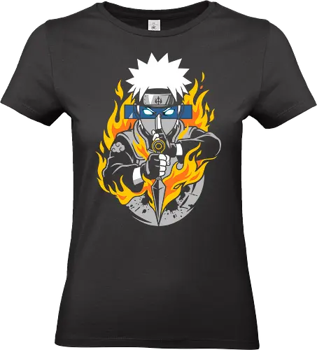 Silent Blaze: The Hidden Shinobi - Ninja anime art, hidden shinobi, kunai warrior, silent assassin, flame ninja, anime streetwear, hidden village aesthetic, action shonen graphic, masked warrior, ninja fire design - Standard T-Shirt (Frauen)