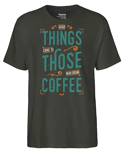 Coffee Theory - coffee, caffeine, funny, quotes, funny sayings, typography, drinks, food, humor, lettering, coffee, caffeine, funny, quotes, funny sayings, typography, drinks, food, humor, lettering - Fairtrade T-Shirt