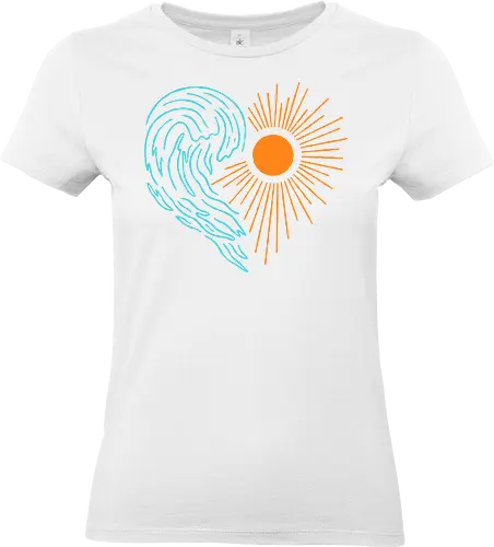 Ocean Heart - beach, summer, waves, surf, ocean, heart, vacation, sea - Standard T-Shirt (Frauen)