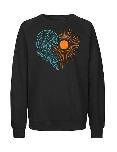 Ocean Heart - beach, summer, waves, surf, ocean, heart, vacation, sea - Fairtrade Sweatshirt