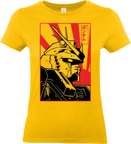 RX-78-2 Japanische Propaganda - RX-78-2 Gundam Kunst, Mobile Suit Gundam, japanische Propaganda, Yoshiyuki Tomino, Anime Shirt, Sunrise Mecha, japanische aufgehende Sonne, japanische Popkultur, retro futuristischer Streetwear, Geek Geschenk, Amuro Ray, Real Robot Anime, Vintage Mecha, Gundam Kanji, 70er 80er - Standard T-Shirt (Frauen)