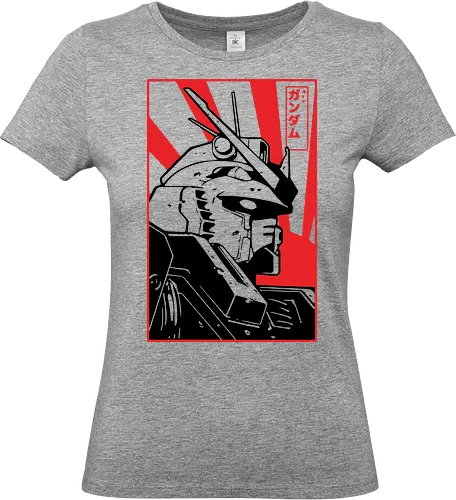 RX-78-2 Japanische Propaganda - RX-78-2 Gundam Kunst, Mobile Suit Gundam, japanische Propaganda, Yoshiyuki Tomino, Anime Shirt, Sunrise Mecha, japanische aufgehende Sonne, japanische Popkultur, retro futuristischer Streetwear, Geek Geschenk, Amuro Ray, Real Robot Anime, Vintage Mecha, Gundam Kanji, 70er 80er - Standard T-Shirt (Frauen)
