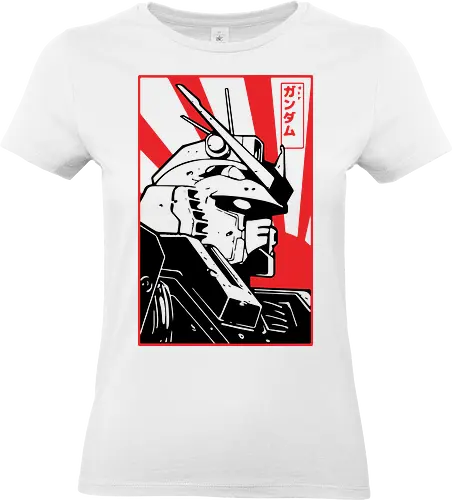 RX-78-2 Japanische Propaganda - RX-78-2 Gundam Kunst, Mobile Suit Gundam, japanische Propaganda, Yoshiyuki Tomino, Anime Shirt, Sunrise Mecha, japanische aufgehende Sonne, japanische Popkultur, retro futuristischer Streetwear, Geek Geschenk, Amuro Ray, Real Robot Anime, Vintage Mecha, Gundam Kanji, 70er 80er - Standard T-Shirt (Frauen)