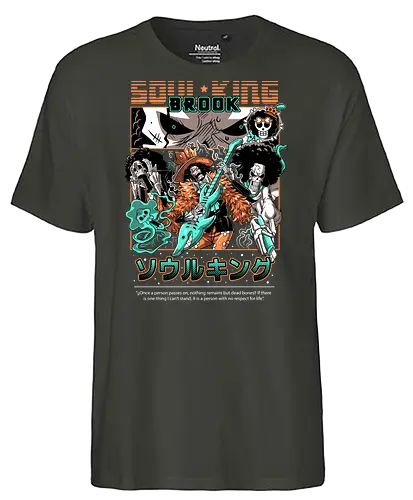 Soul King Vibes - Pirate, brook, soul king, straw hat crew, skeleton musician, anime pirate, music anime, grand line - Fairtrade T-Shirt