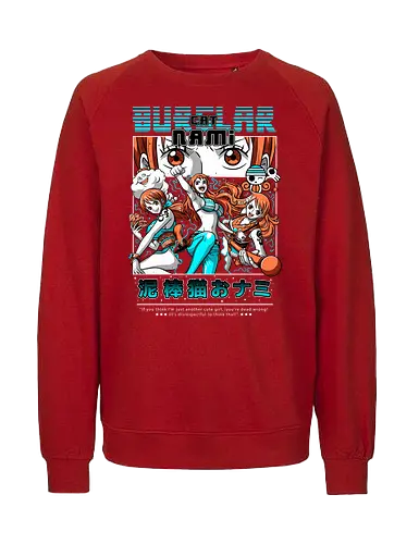 Cat Burglar Queen - Pirate, nami, straw hat crew, anime girl, pirate navigator, anime pirate, cat burglar, grand line - Fairtrade Sweatshirt