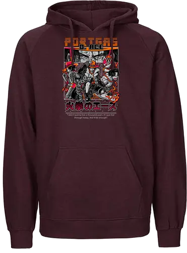 Flame Emperor - Pirate, portgas d ace, fire fist ace, anime pirate, flame power, whitebeard pirates, shonen anime, grand line - Fairtrade Hoodie