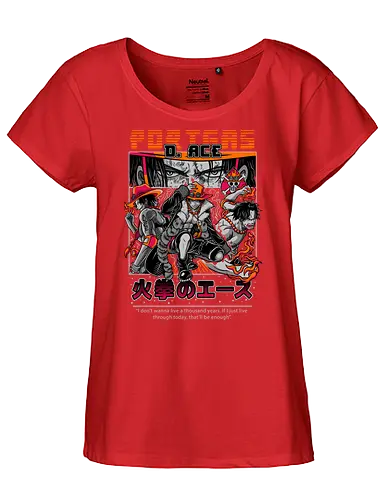 Flame Emperor - Pirate, portgas d ace, fire fist ace, anime pirate, flame power, whitebeard pirates, shonen anime, grand line - Fairtrade Girl Shirt