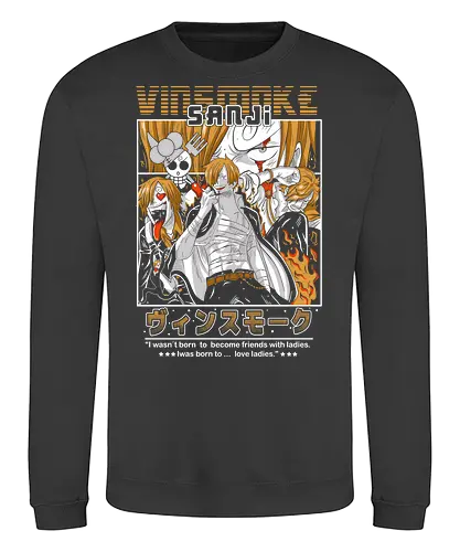 Burning Kick Style - Pirate, sanji, vinsmoke sanji, fire kick, straw hat crew, anime pirate, black leg, shonen anime - Sweatshirt