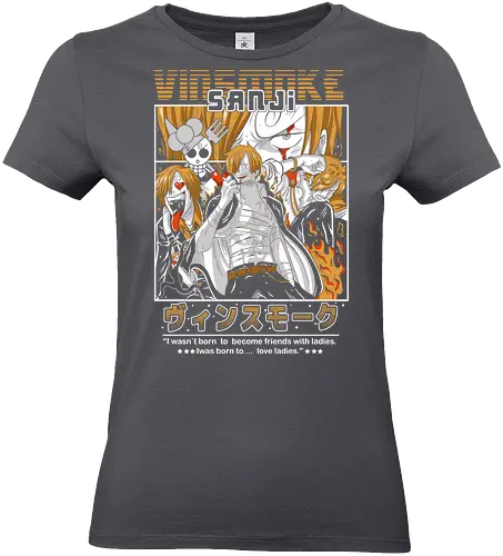 Burning Kick Style - Pirate, sanji, vinsmoke sanji, fire kick, straw hat crew, anime pirate, black leg, shonen anime - Standard T-Shirt (Frauen)