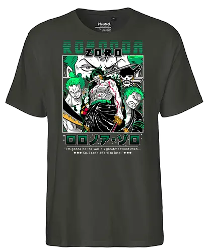 Three Sword Style - Pirate, zoro, roronoa zoro, swordsman anime, straw hat crew, anime pirate, santoryu, grand line - Fairtrade T-Shirt