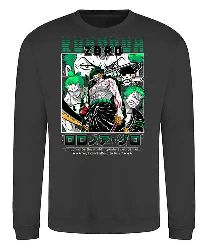 Three Sword Style - Pirate, zoro, roronoa zoro, swordsman anime, straw hat crew, anime pirate, santoryu, grand line - Sweatshirt