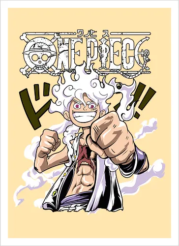 Freedom Power - Pirate, anime pirate, sun god nika, straw hat, anime power, grand line, gear 5 - Kunstdruck