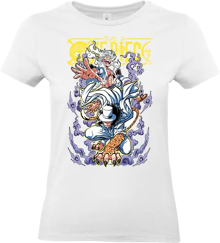 Divine Form - Pirate, nika power, anime transformation, pirate king, manga style, anime battle, straw hat crew, gear 5 - Standard T-Shirt (Frauen)