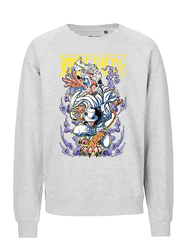 Divine Form - Pirate, nika power, anime transformation, pirate king, manga style, anime battle, straw hat crew, gear 5 - Fairtrade Sweatshirt