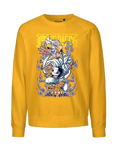 Divine Form - Pirate, nika power, anime transformation, pirate king, manga style, anime battle, straw hat crew, gear 5 - Fairtrade Sweatshirt