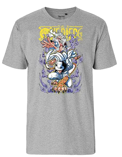 Divine Form - Pirate, nika power, anime transformation, pirate king, manga style, anime battle, straw hat crew, gear 5 - Fairtrade T-Shirt