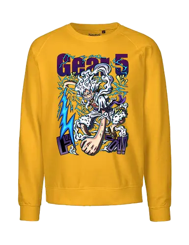 Neon God - manga art, anime power, Pirate, gear 5 luffy, sun god nika, anime transformation, neon anime, pirate king - Fairtrade Sweatshirt