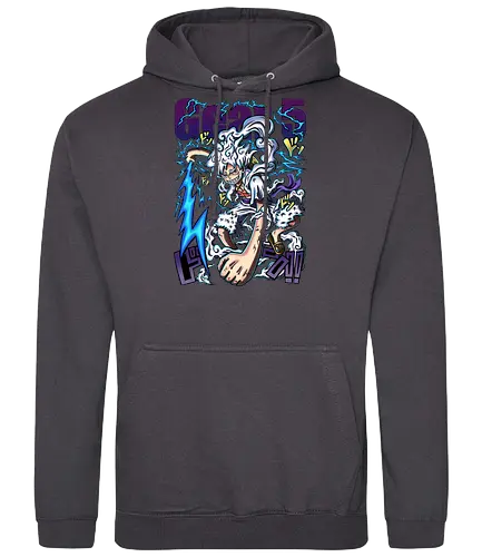 Neon God - manga art, anime power, Pirate, gear 5 luffy, sun god nika, anime transformation, neon anime, pirate king - Standard Hoodie